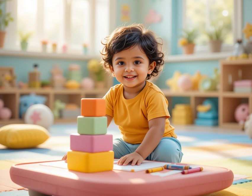 Children enjoying the playgroup program at Della Junior, Greater Noida